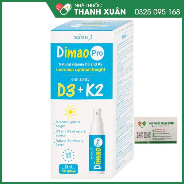 Dimao Pro - Bổ sung vitamin d3+k2 dạng xịt (25ml)